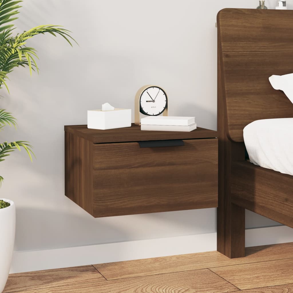 vida XL Wand-Nachttisch Braun Eiche 34x 30x 20 cm