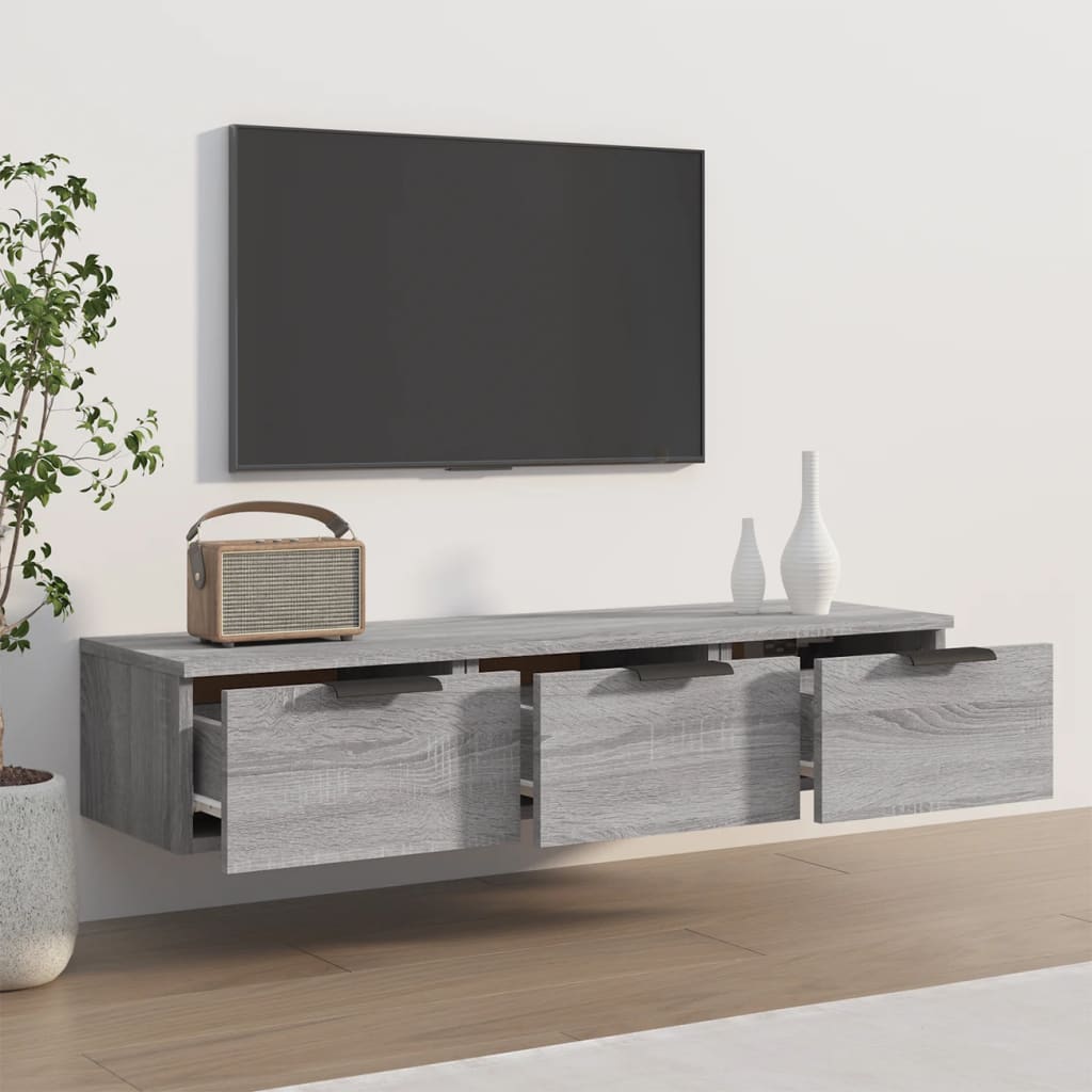 vidaXL Nástenná skrinka sivý dub sonoma 102x30x20 cm spracované drevo