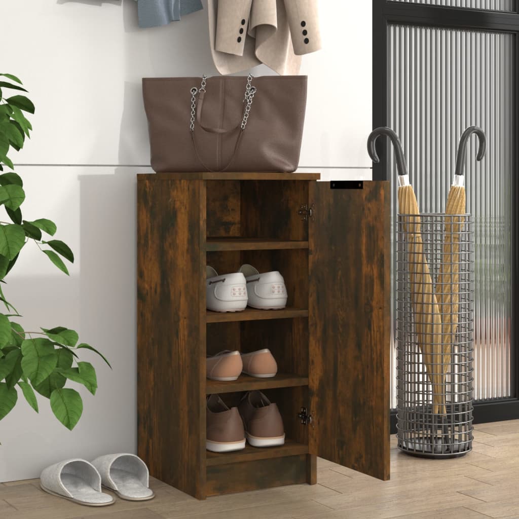vidaXL Pantofar, stejar fumuriu, 30x35x70 cm, lemn compozit