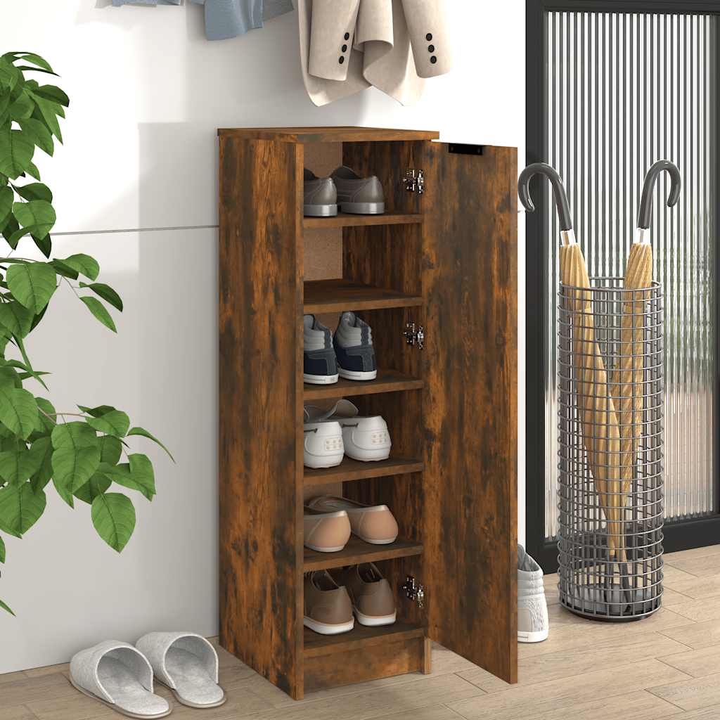 Thumbnail - vidaXL Schuhschrank Räuchereiche 30x35x100 cm Holzwerkstoff