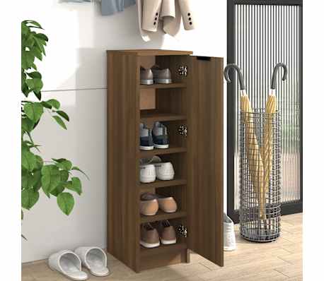 vidaXL Skoskap brun eik 30x35x100 cm konstruert tre