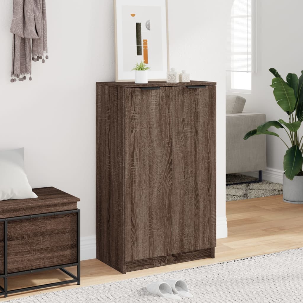 vidaXL Botník hnedý dub 59x35x100 cm spracované drevo