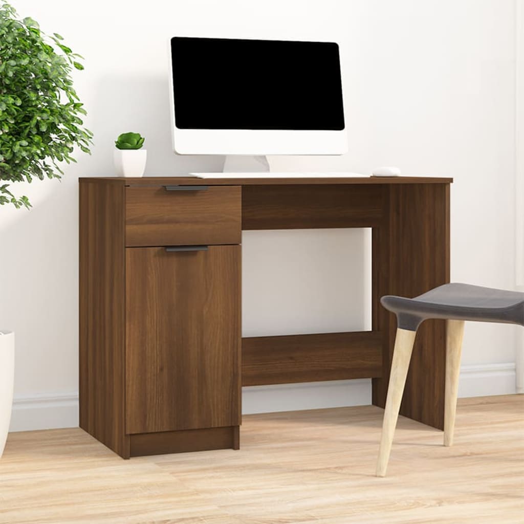 Schreibtisch Braun Eichen-Optik 100x50x75 cm Holzwerkstoff-1