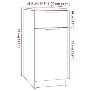 Skříňka k psacímu stolu kouřový dub 33,5 x 50 x 75 cm kompozit - obrázek 9