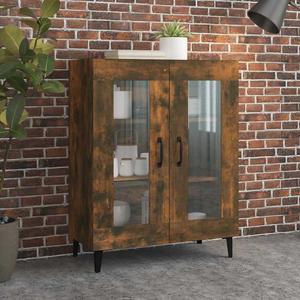 vidaXL skænk 69,5x34x90 cm konstrueret træ røget egetræsfarve