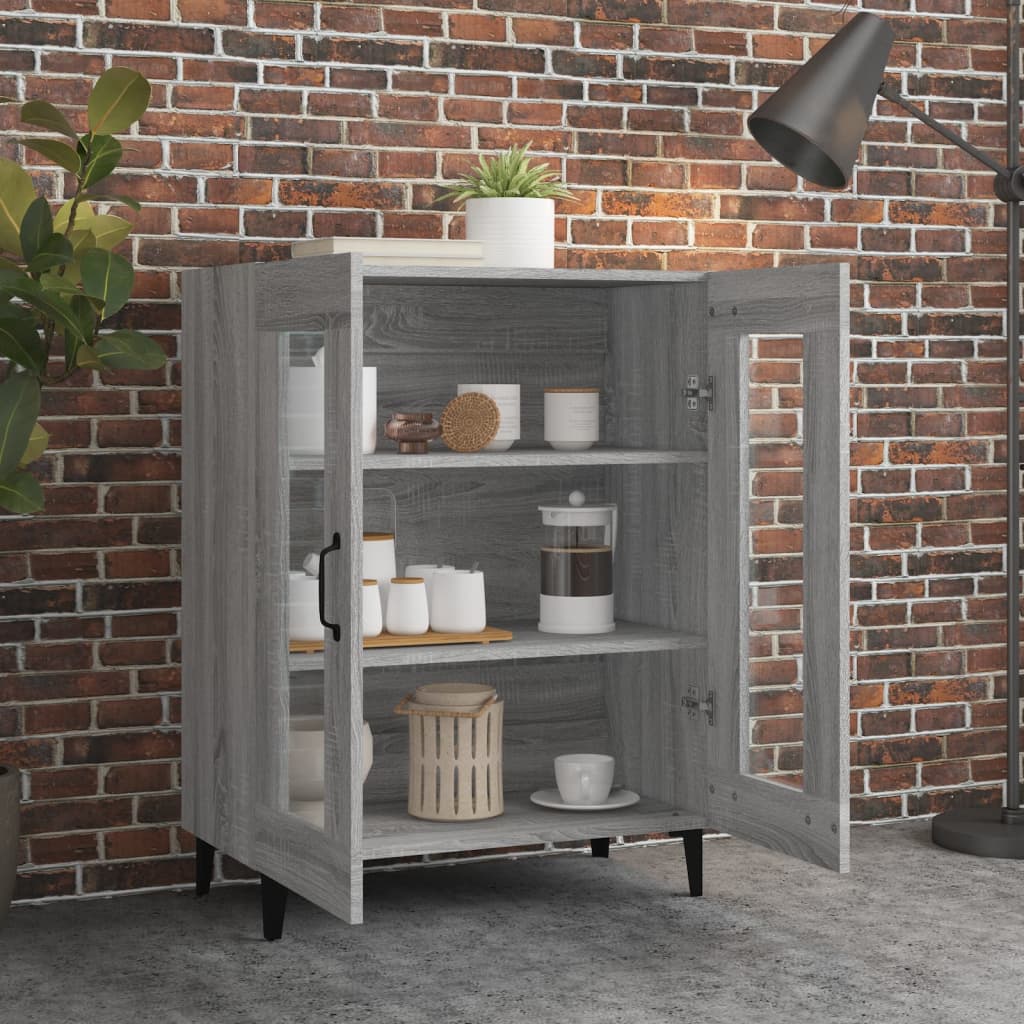 vidaXL Dressoir 69,5x34x90 cm bewerkt hout grijs sonoma eikenkleurig afbeelding