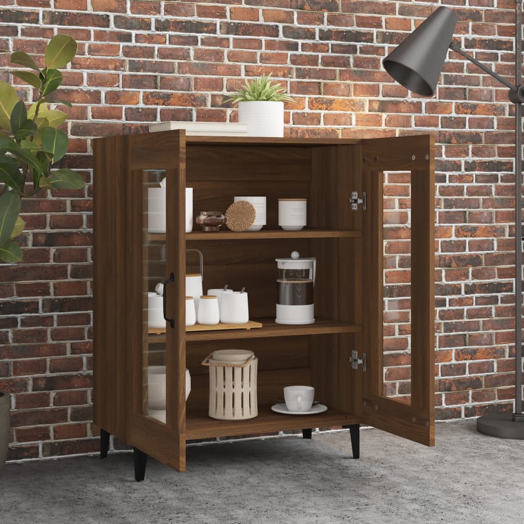 vidaXL Dressoir 69,5x34x90 cm bewerkt hout bruin eikenkleur afbeelding