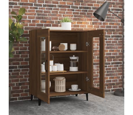 vidaXL Skjenk brun eik 69,5x34x90 cm konstruert tre