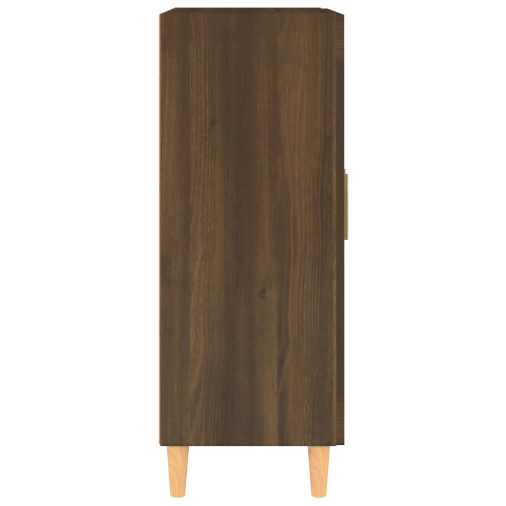 barna tölgyszínű szerelt fa tálalószekrény 69,5 x 34 x 90 cm