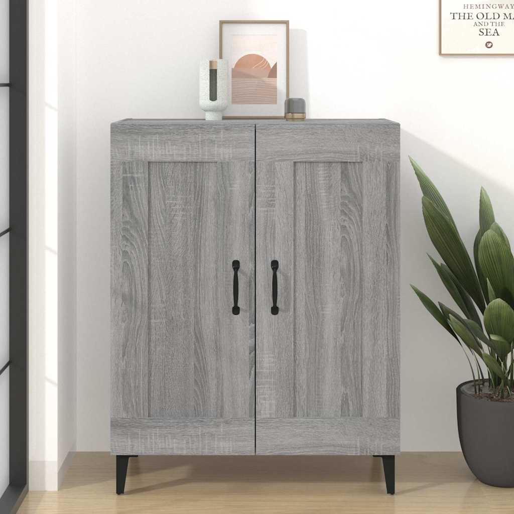 vidaXL skænk 69,5x34x90 cm konstrueret træ grå sonoma-eg