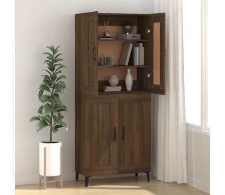 vidaXL &Scaron;oninė spintelė, ruda ąžuolo, 69,5x34x90cm, apdirbta mediena