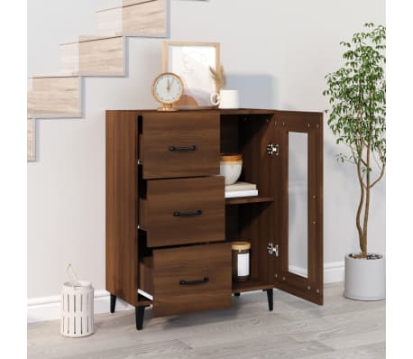 vidaXL &Scaron;oninė spintelė, ruda ąžuolo, 69,5x34x90cm, apdirbta mediena