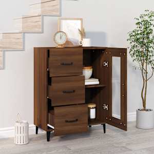 vidaXL &Scaron;oninė spintelė, ruda ąžuolo, 69,5x34x90cm, apdirbta mediena