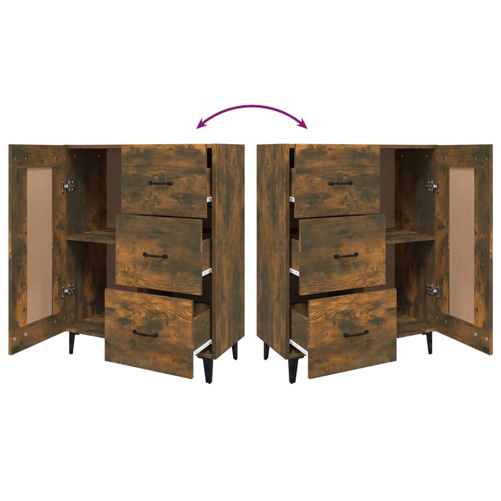 Šoninė spintelė, dūminio ąžuolo, 69,5x34x90cm, apdirbta mediena | Stepinfit