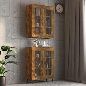 Závěsná nástěnná skříňka kouřový dub 69,5 x 34 x 90 cm - obrázek 1