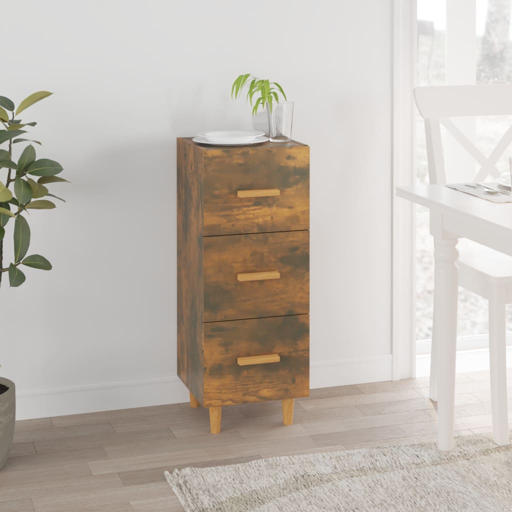 vidaXL Sideboard Räuchereiche 34,5x34x90 cm Holzwerkstoff