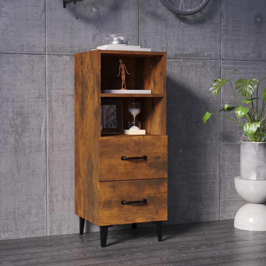 vidaXL Sideboard Räuchereiche 34,5x34x90 cm Holzwerkstoff