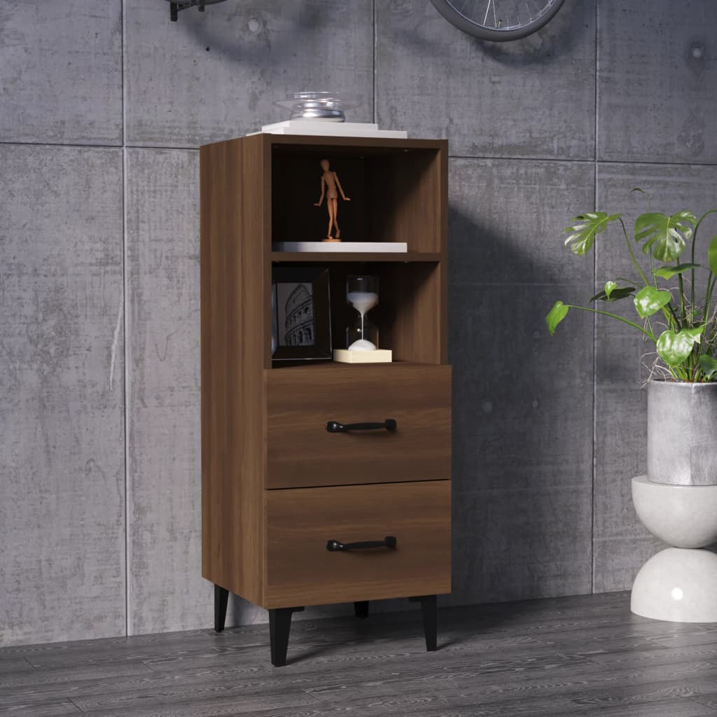 Braun Sideboard 34,5x34x90 Holzwerkstoff DE81556 Eichen-Optik cm Wohnzimmer für Kommode Küche