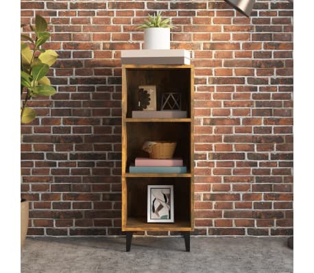 vidaXL Buffet ch&ecirc;ne fum&eacute; 34,5x32,5x90 cm bois d'ing&eacute;nierie