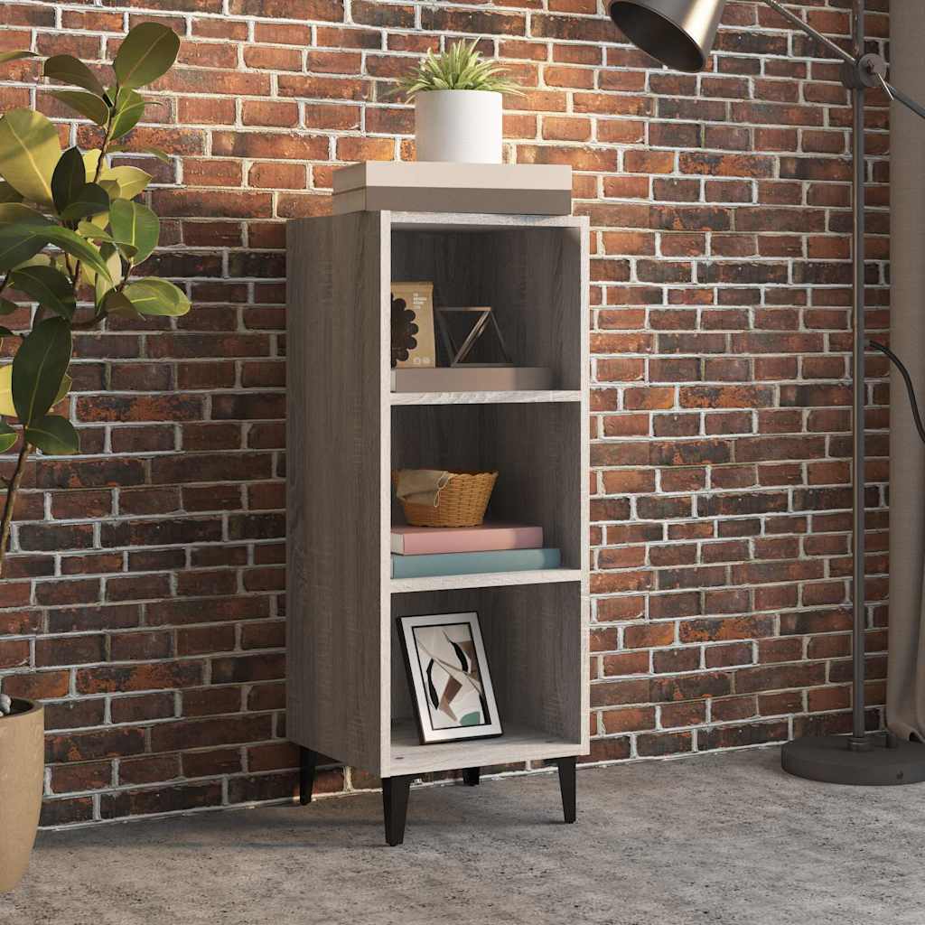Skænk med 3 hylder 34,5×32,5×90 cm - konstrueret træ, grå sonoma-eg