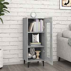 vidaXL &Scaron;oninė spintelė, pilka ąžuolo, 34,5x34x90cm, apdirbta mediena