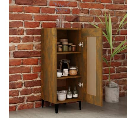 vidaXL Sideboard Räuchereiche 34,5x34x90 cm Holzwerkstoff