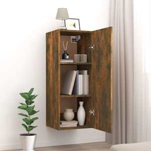 vidaXL Wandschrank R&auml;uchereiche 34,5x34x90 cm Holzwerkstoff