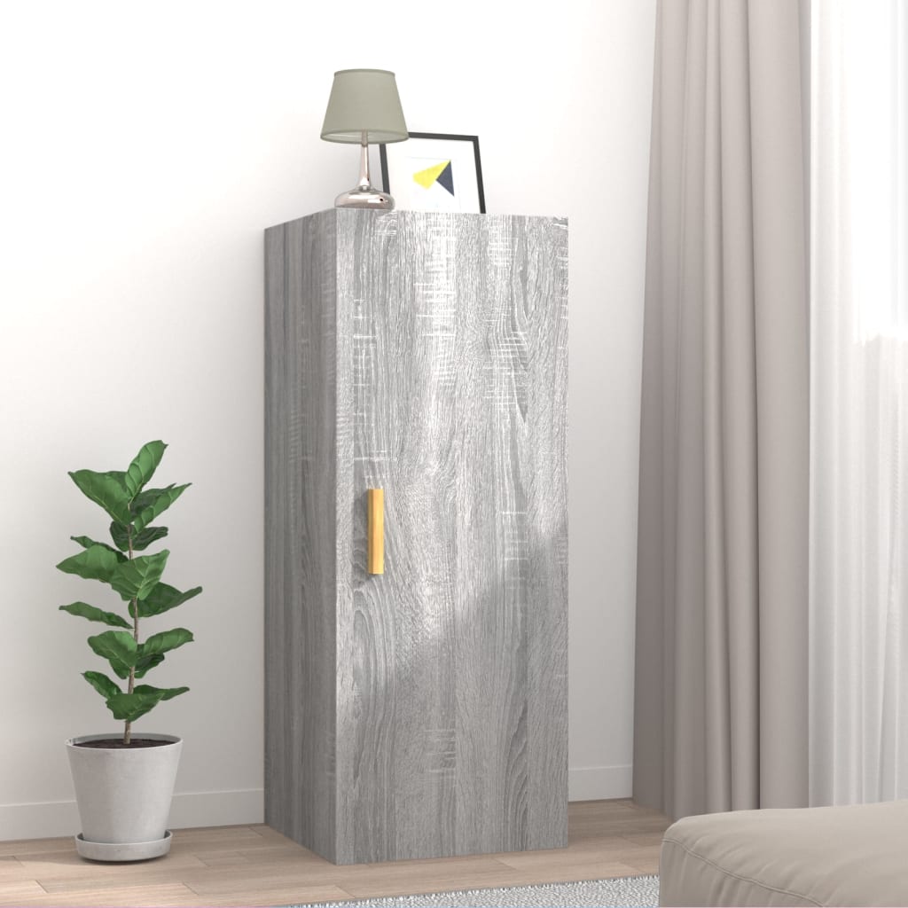 vida XL Wandschrank Grau Sonoma 34,5x 34x 90 cm Holzwerkstoff