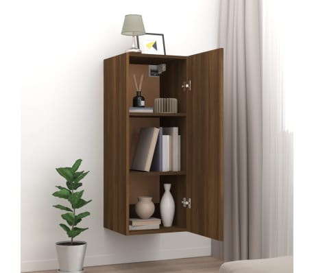 vidaXL seinakapp, pruun tamm,34,5 x 34 x 90 cm, tehispuit