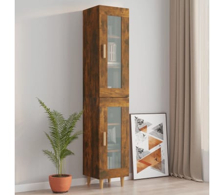 vidaXL Pakabinama sieninė spintelė, dūminio ąžuolo, 34,5x34x90cm