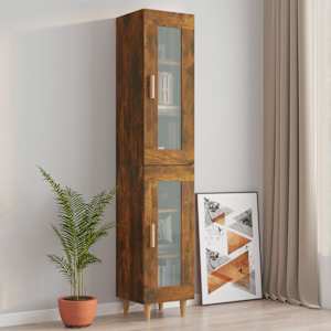 vidaXL Pakabinama sieninė spintelė, dūminio ąžuolo, 34,5x34x90cm