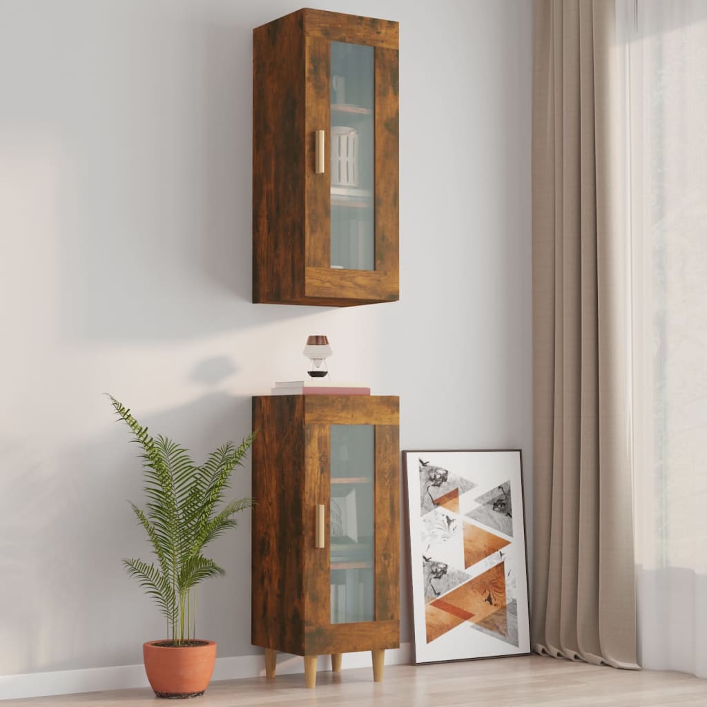 vida XL Hängeschrank Räuchereiche 34,5x 34x 90 cm