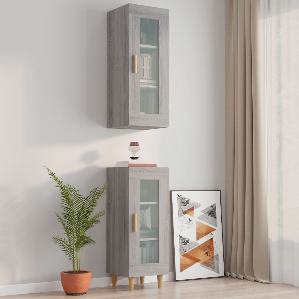 szürke-sonoma színű függő faliszekrény 34,5 x 34 x 90 cm