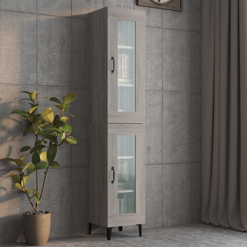 vidaXL Wandkast 34,5x34x90 cm grijs sonoma eikenkleurig afbeelding
