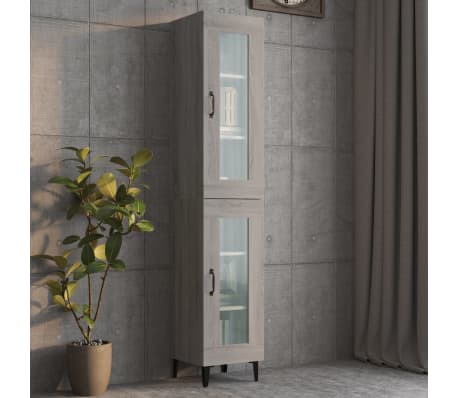 vidaXL Z&aacute;vesn&aacute; n&aacute;stenn&aacute; skrinka siv&yacute; dub sonoma 34,5x34x90 cm