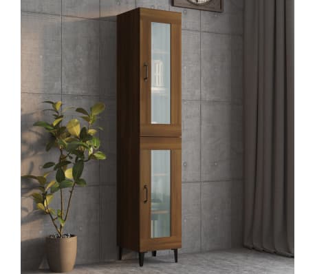 vidaXL Armoire murale suspendue Chêne marron 34,5x34x90 cm