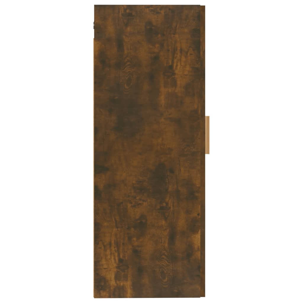 Füstös tölgyszínű szerelt fa faliszekrény 35 x 34 x 90 cm 