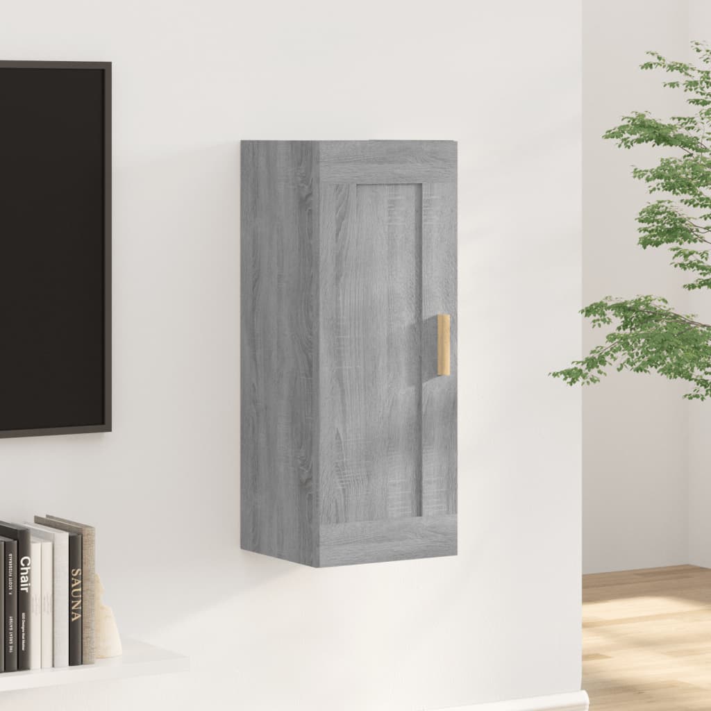 vidaXL Dulap de perete, gri sonoma, 35x34x90 cm, lemn compozit