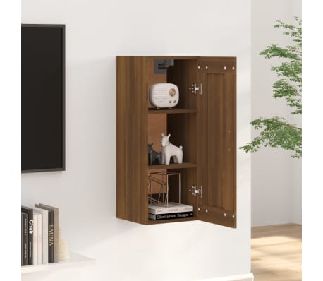 vidaXL Armoire suspendue Ch&ecirc;ne marron 35x34x90 cm Bois d'ing&eacute;nierie