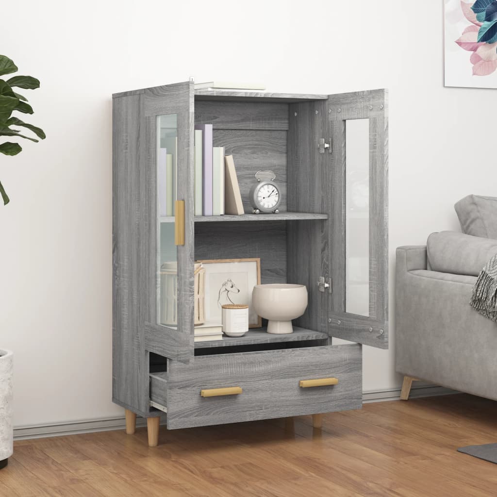 vidaXL Hoge kast 70x31x115 cm bewerkt hout grijs sonoma eikenkleurig afbeelding