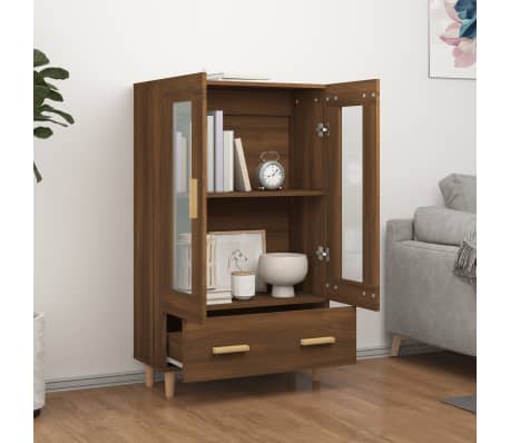 vidaXL Highboard brun eik 70x31x115 cm konstruert tre