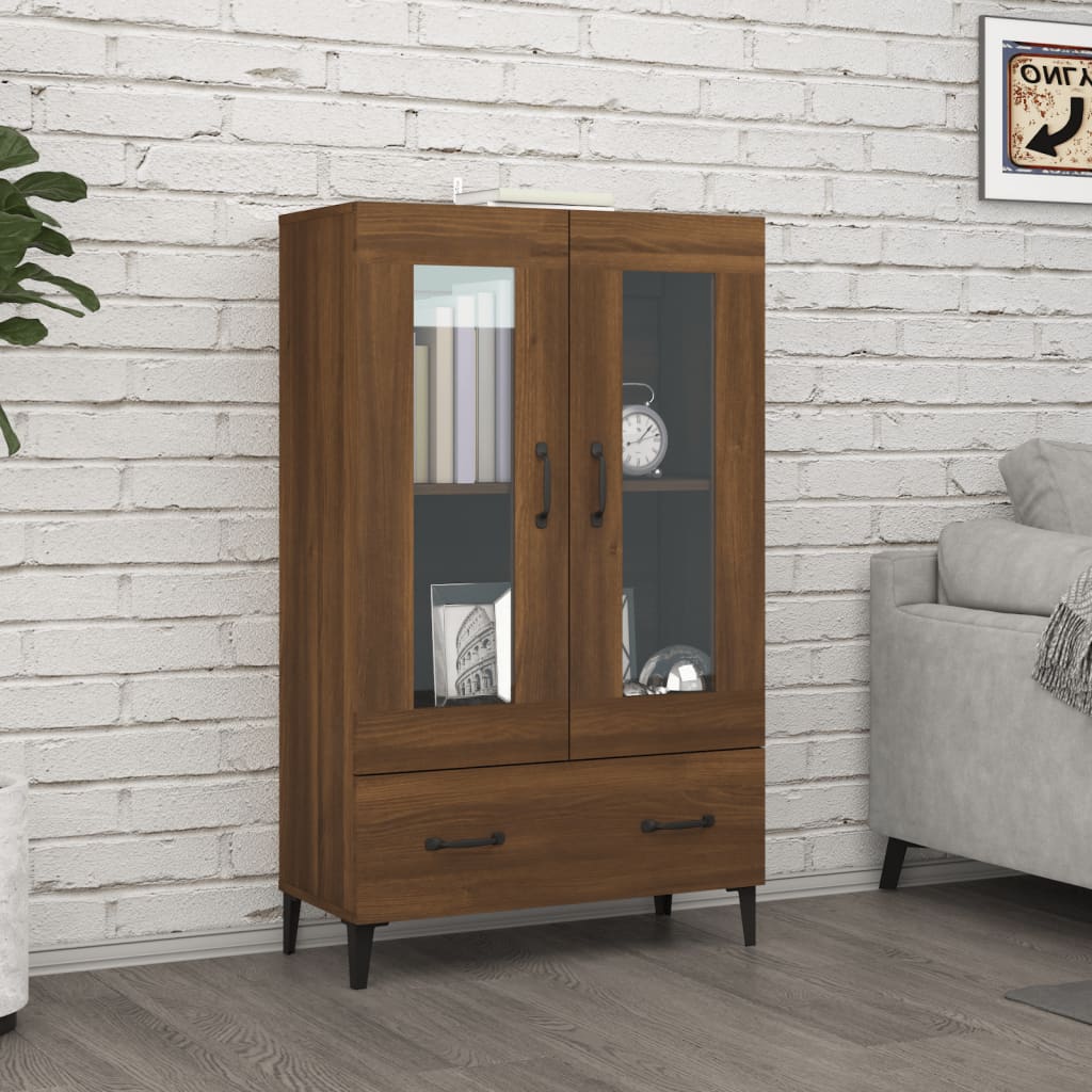 Highboard Braun Eichen-Optik 70x31x115 cm Holzwerkstoff