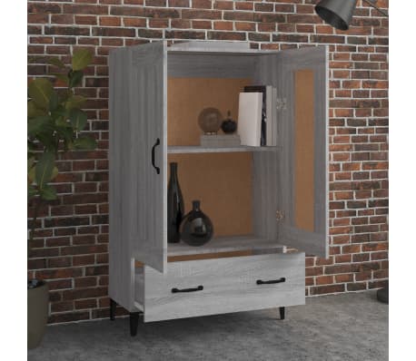 vidaXL Highboard grå sonoma 70x31x115 cm konstruert tre