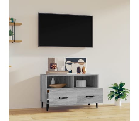 vidaXL TV Cabinet Grey Sonoma 80x36x50 cm Engineered Wood