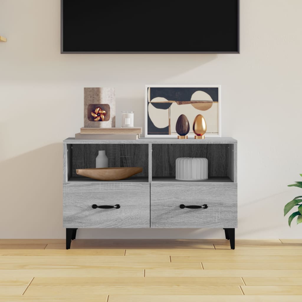 Meuble TV Sonoma gris 80x36x50 cm Bois d’ingénierie | meublestv.fr