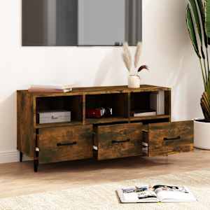 TV skříňka kouřový dub 102 x 35 x 50 cm kompozitní dřevo - obrázek 3