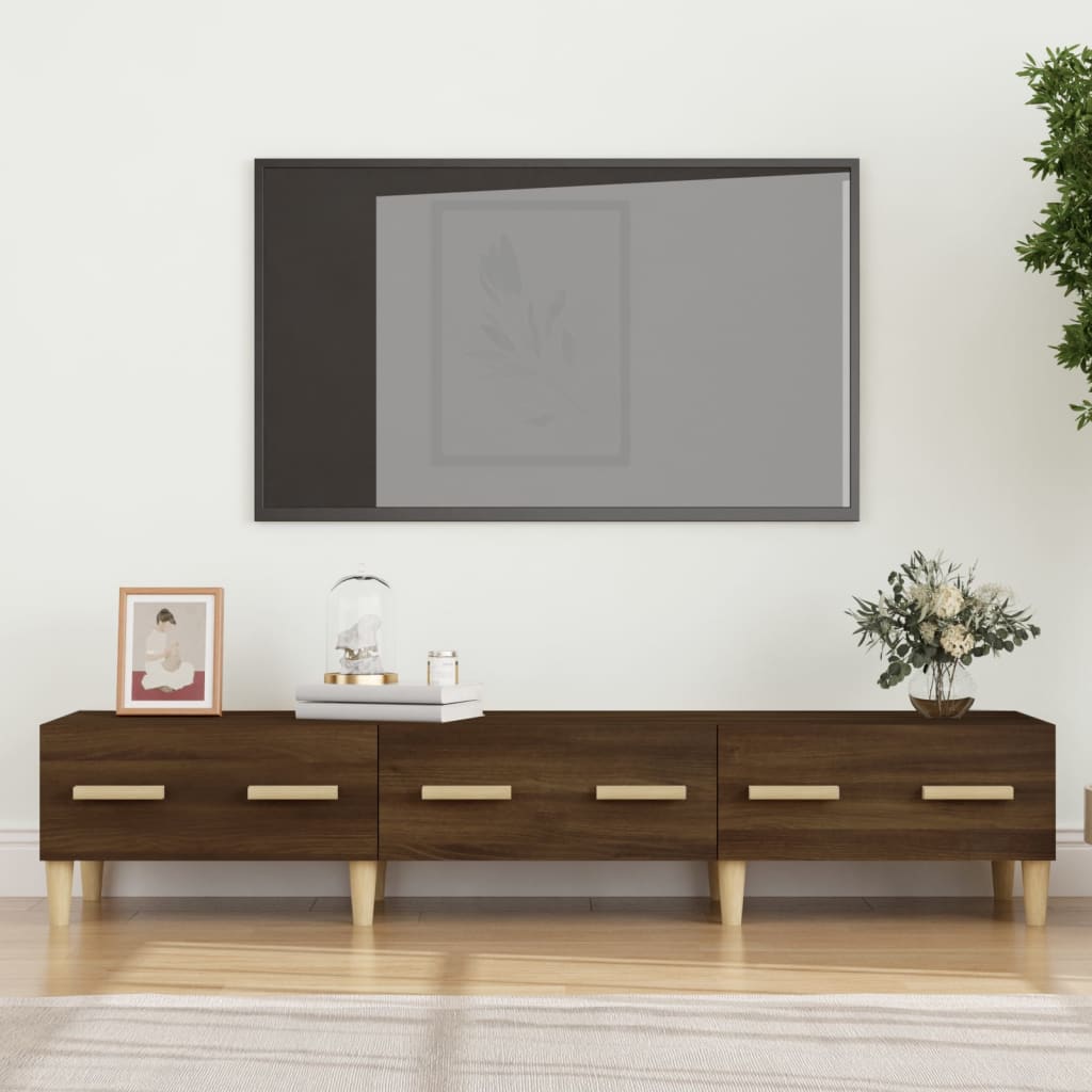 vidaXL tv-bord 150x34,5x30 cm konstrueret træ brun egetræsfarve