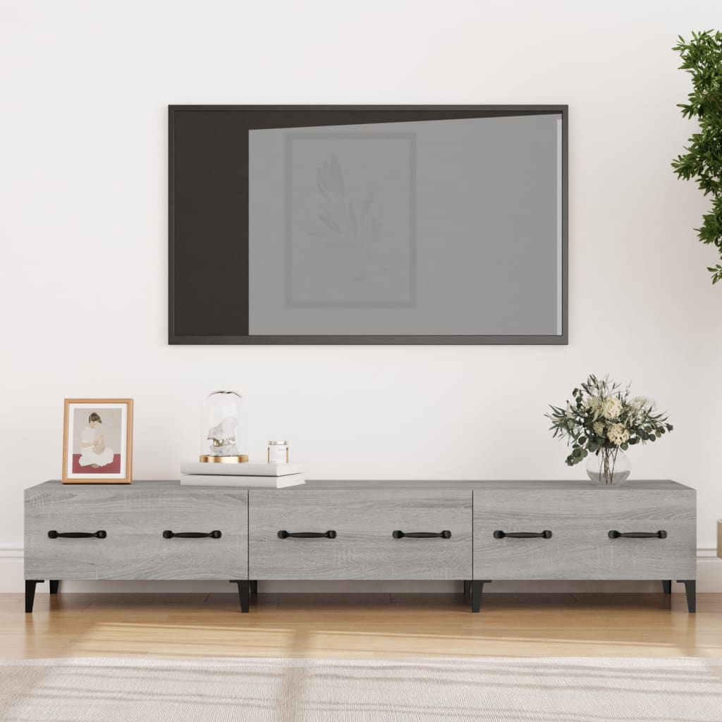 vidaXL tv-bord 150x34,5x30 cm konstrueret træ grå sonoma-eg