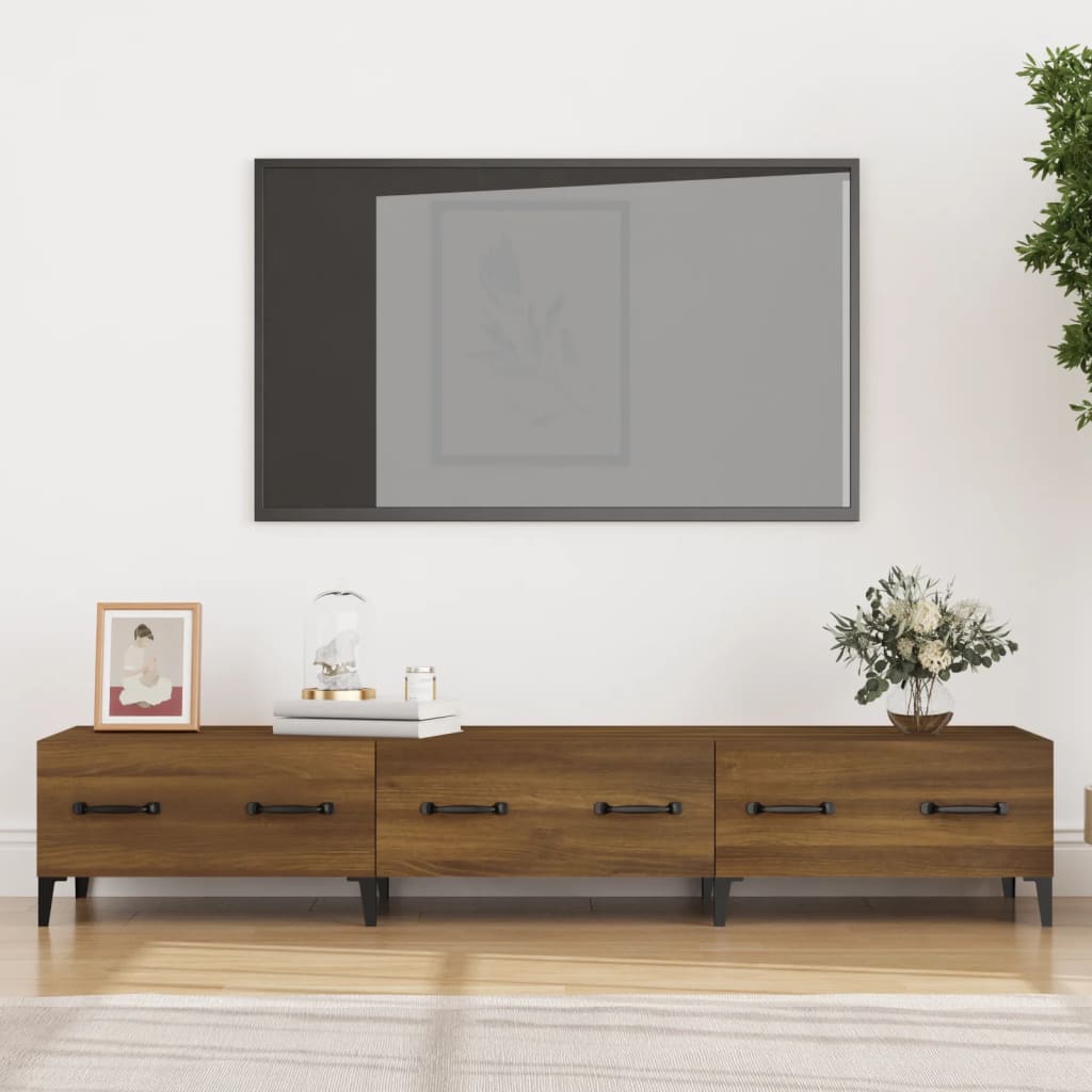 vidaXL tv-bord 150x34,5x30 cm konstrueret træ brun egetræsfarve
