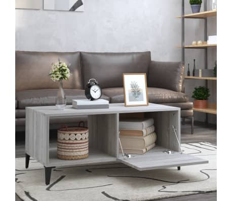 vidaXL Salongbord gr&aring; sonoma 90x50x40 cm konstruert tre